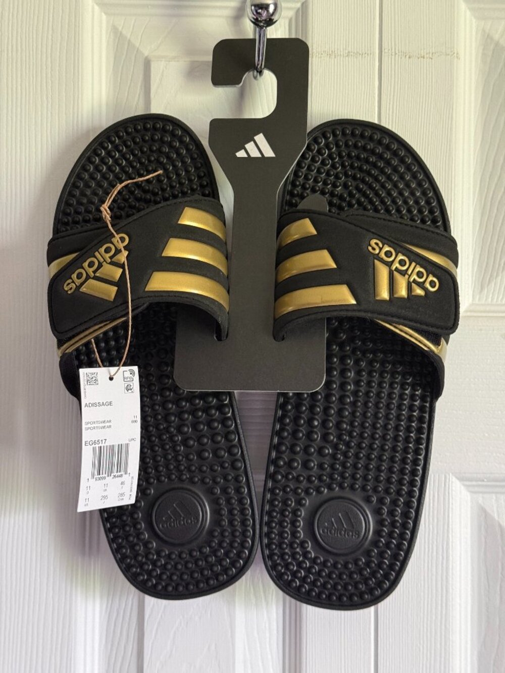 NWT Adidas Sliders Men's US 11 Gold/Black